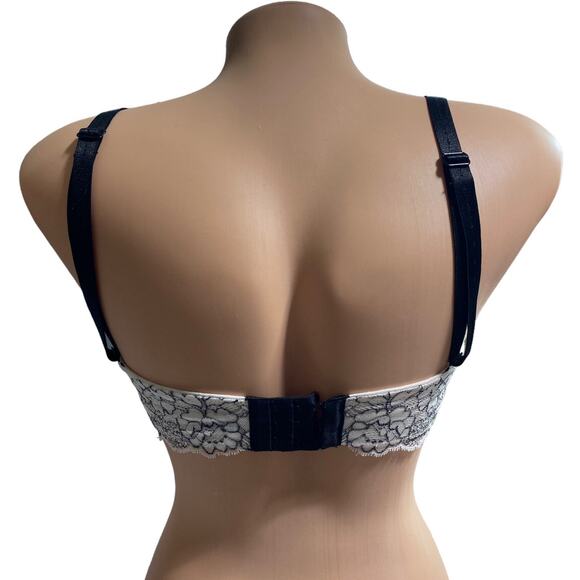 Victoria's Secret Dream Angels Multi-Way Strapless Lace Bra 32DD White Black - Picture 7 of 8